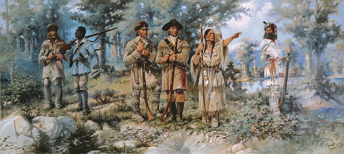 Lewis and Clark at Three Forks, painting